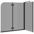 vidaXL Zábrana sprchy Čierna 120 x 68 x 130 cm ESG sklo a hliník