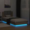 vidaXL Posteľný rám s čelom a LED svetlami dub sonoma 100x200 cm