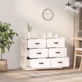 vidaXL Komoda biela 100x40x75 cm borovicový masív
