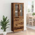 vidaXL Highboard Staré drevo 69,5 x 34 x 90 cm Kompozitné drevo