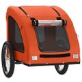 vidaXL Cyklovozík pre zvieratá, oranžový, oxfordská látka, železo