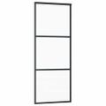 vidaXL Posuvné dvere 3-panelové ESG sklo a hliník 76x205 cm čierne