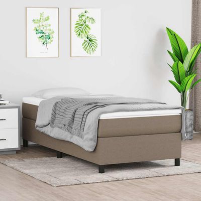 vidaXL Posteľný rám s boxspringom sivohnedá 100x200 cm látka