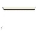 vidaXL Automatická markíza, LED a senzor vetra 450x350 cm, krémová
