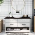 vidaXL Kúpeľňová doska tmavohnedá 100x40x(2-4) cm ošetrený masív