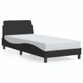 vidaXL Rám postele s čelom Dover čierny 90x190 cm zamat