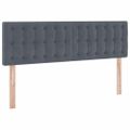 vidaXL Úložná posteľ s čelnou doskou Tmavo šedá 140 x 190 cm Zamat