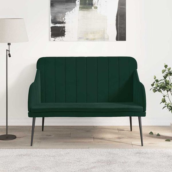 vidaXL Lavička tmavozelená 110x76x80 cm zamat