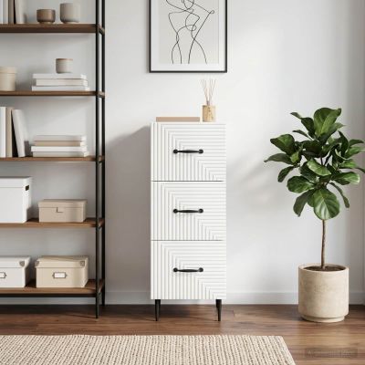 vidaXL Zásuvkový kabinet Biela s vysokým leskom 33 x 34,5 x 89,5 cm