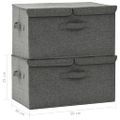 vidaXL Úložné boxy 2 ks látkové 50x30x25 cm antracitové