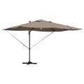 vidaXL Slnečník 351 x 250 x 253 cm Polyester a hliník Sivohnedá