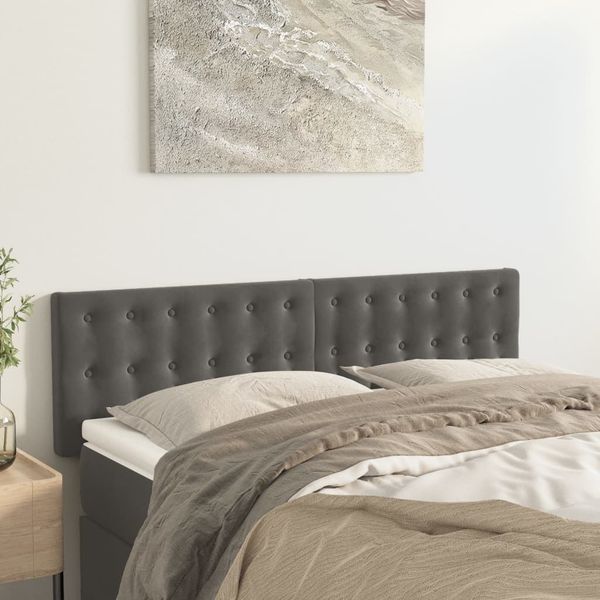 vidaXL Čelá postele 2 ks tmavosivé 72x5x78/88 cm zamat