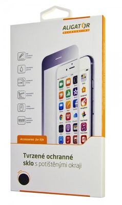 Aligator ochranné sklo GLASS PRINT iPhone 7 Plus/8 Plus čierna