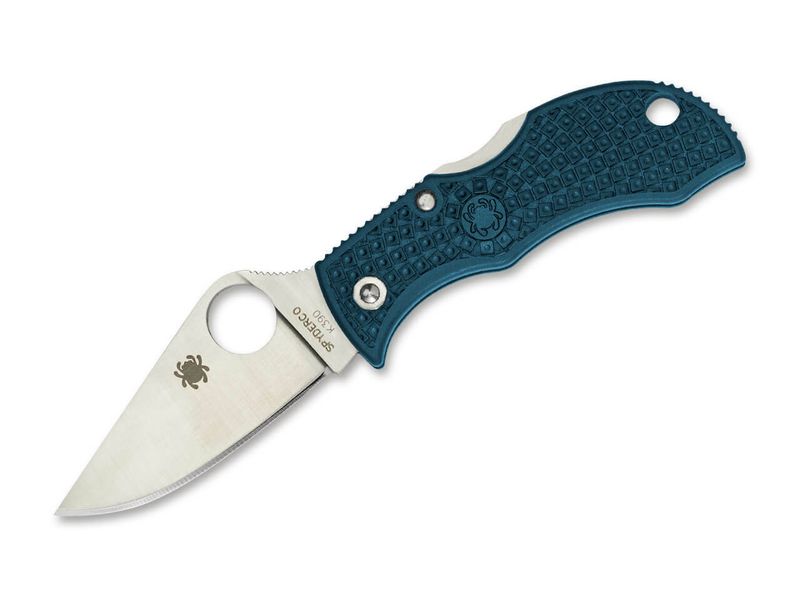 Spyderco MFPK390 Manbug Clip Point vreckový nôž 5 cm, Satin, modrá, FRN