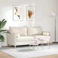 vidaXL Podložkové vankúše 2 pcs Krémová Ø 15 x 40 cm Kordúrová tkanina