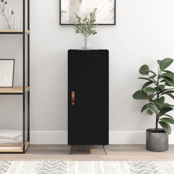 vidaXL Komoda čierna 34,5x34x90 cm spracované drevo