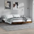 vidaXL Posteľný rám bez matraca dymový dub 160x200 cm kompozitné drevo