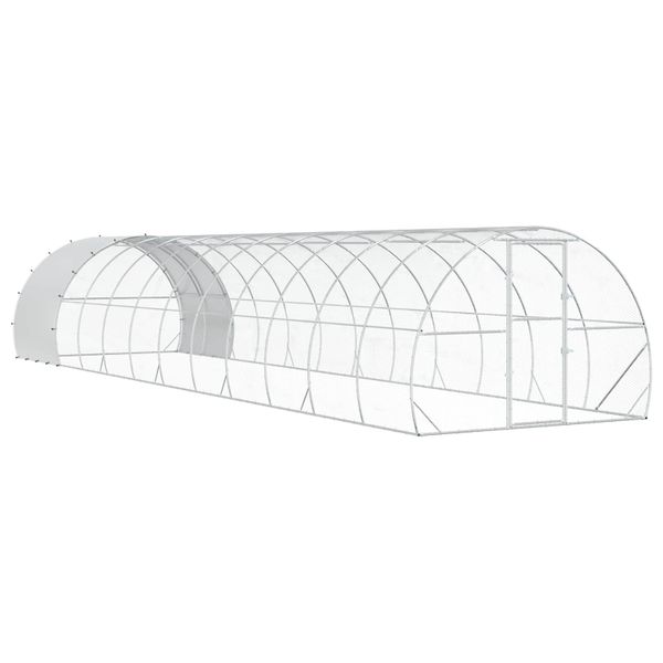 vidaXL Kurník pre kurčatá Strieborná 1200 x 300 x 200 cm