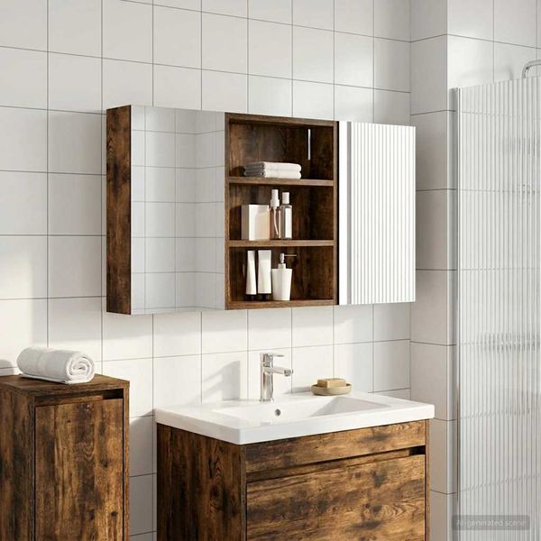 vidaXL Set kabinetov do kúpeľne s poličkou 3 pcs 100 x 10,5 x 50 cm