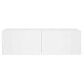vidaXL TV nástenná skrinka s LED svetlami biela 100x35x31 cm