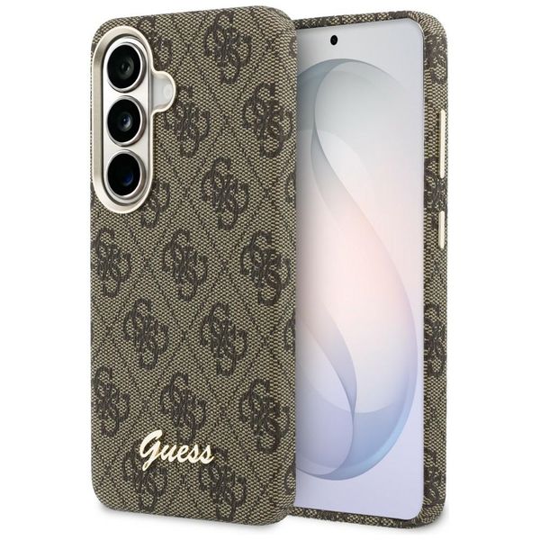 Puzdro Guess case 4G Script MagSafe pre Samsung Galaxy S26 hnedé
