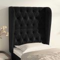 vidaXL Čelo postele so záhybmi čierne 83x23x118/128 cm zamat