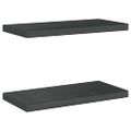 vidaXL Nástenné police 2 ks 50x23,5 cm čierne nehrdzavejúca oceľ