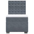 vidaXL Posteľný rám boxspring s matracom tmavosivý 90x200 cm zamat
