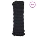 vidaXL Lano na čln 14 mm 12 m Čierna Polyester