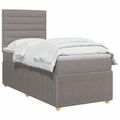 vidaXL Posteľ boxspring s matracom Sivohnedá 90 x 190 cm Látka
