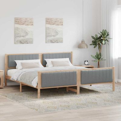 vidaXL Rám postele Hnedá a svetlo šedá 200 x 200 cm Borovicový masív