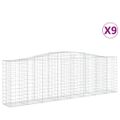 vidaXL Oblúkové gabionové koše 9 ks 400x50x120/140 cm pozink. železo