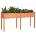 vidaXL Kvetináč s vložkou hnedý 161x45x76 cm jedľový masív