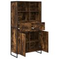 vidaXL Servírovacia skriňa Dymová dub 81 x 36 x 150.5 cm