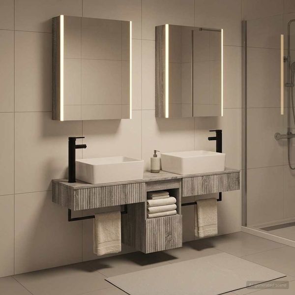 vidaXL Set kabinetov do kúpeľne 5 pcs Sivý Sonoma 53 x 15,5 x 70 cm