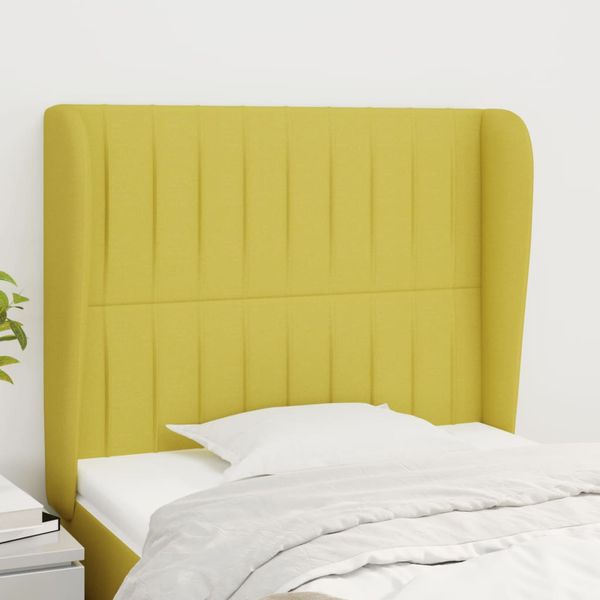 vidaXL Čelo postele so záhybmi zelené 83x23x118/128 cm látka