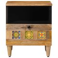 vidaXL Nočný stolík Prírodná 40 x 33 x 46 cm Masívne mango drevo