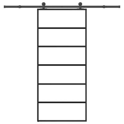 vidaXL Posuvné dvere s kovaním ESG sklo a hliník 90x205 cm