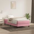 vidaXL Posteľný rám boxsping bez matracom ružový 90x220 cm zamat