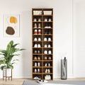 VidaXL Skrinka na topánky Old Wood 54x34x183 cm Engineered Wood