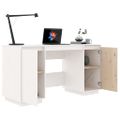 vidaXL Stolík biely 140x50x75 cm masívne borovicové drevo