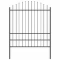 vidaXL Záhradný plot Woerden s vrchnou časťou v tvare oštepu, oceľový 170x200 cm, čierny