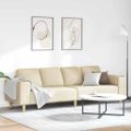 vidaXL Pohovka do obývačky Krémová 250 x 77 x 76 cm Polyester