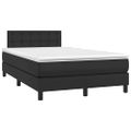 vidaXL Boxspring posteľ s matracom a LED čierna 120x200 cm umelá koža