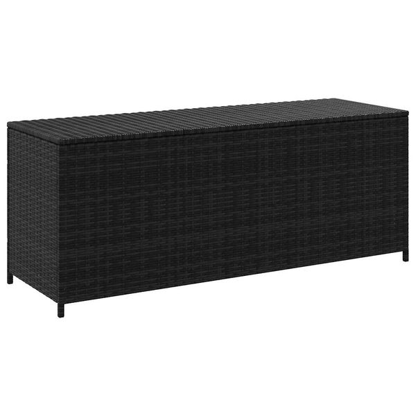 vidaXL Záhradný úložný box, čierny 150x50x60 cm, polyratan