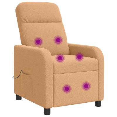 vidaXL Masážne relaxačné kreslo Béžová Bouclé