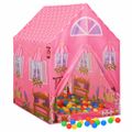vidaXL Detský stan na hranie s 250 loptičkami ružový 69x94x104 cm