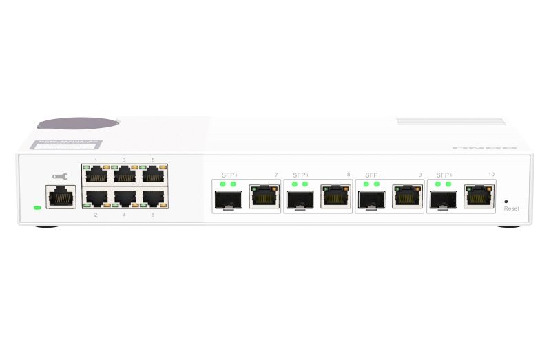 QNAP riadený switch QSW-M2106-4C (6x 2,5GbE RJ45 a 4x kombinované 10GbE SFP+ / 10GbE RJ-45)