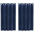 vidaXL Zatemňovacie závesy 2 ks Tmavomodrá 140 x 140 cm Zamat