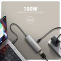 AXAGON RVC-HI8KPD, USB-C -> HDMI 2.1 redukce / adaptér, 8K/60Hz, 4K/144Hz, HDR10+, PD100W Adaptér, aktivní, USB-C (M) na HDMI 2.1 (F), 8K, 60Hz, 4K, 144Hz, 0,16m, HDCP 2.3, PD 100W, cerno-stríbrný